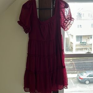 Francesca’s Trixxi Cranberry Short Sleeve Dress *WORN ONCE*